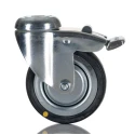 Tente Swivel Castor with Rubber Wheel 75 mm Diameter, 60 kg Load Capacity, M10 Stud Fixing 2477DYK075P30CHC10X90