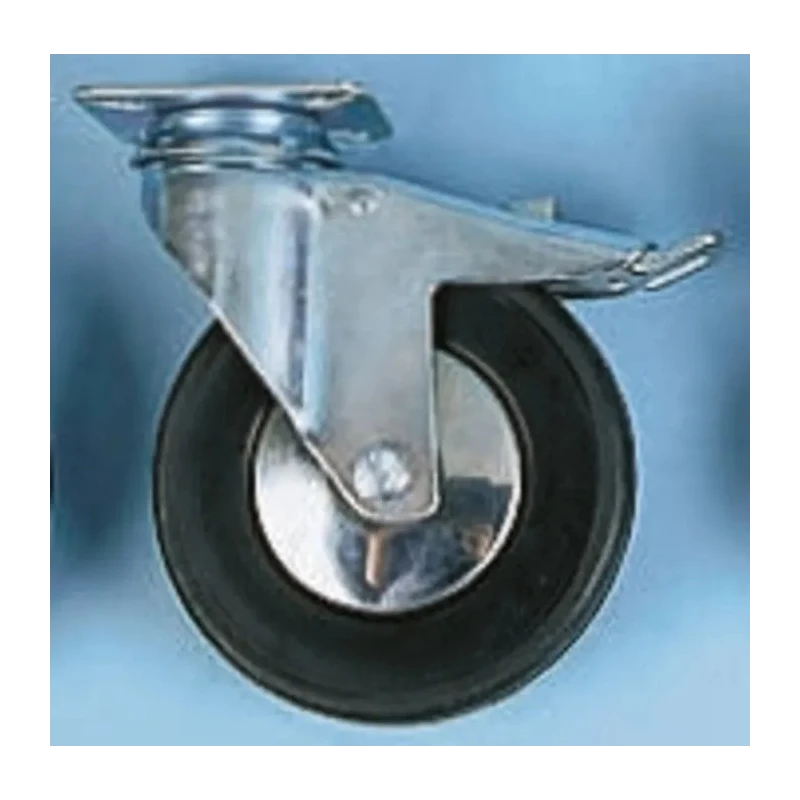 Tente Braked Swivel Castor 80 kg Load Capacity 100 mm Rubber Wheel 137 mm Height 32 mm Width 2477UYP100P50