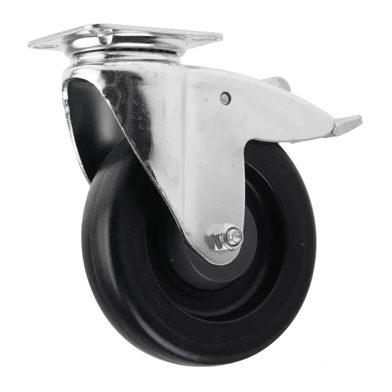Tente Braked Swivel Castor 100 kg Load Capacity 125 mm Rubber Wheel 2477UYP125P50