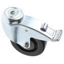 Tente Swivel Castor with 100 mm Rubber Wheel and 80 kg Load Capacity, Precision Ball Bearing, Steel Hub 2477UYP100P30CHC10X90