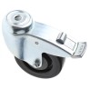 Tente Swivel Castor with 100 mm Rubber Wheel and 80 kg Load Capacity, Precision Ball Bearing, Steel Hub 2477UYP100P30CHC10X90