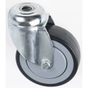 Tente Swivel Castor, 60 kg Load Capacity, 75 mm Rubber Wheel, Precision Ball Bearing, Polypropylene Hub 2470PJP075P30CHC10X90