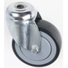 Tente Swivel Castor, 60 kg Load Capacity, 75 mm Rubber Wheel, Precision Ball Bearing, Polypropylene Hub 2470PJP075P30CHC10X90