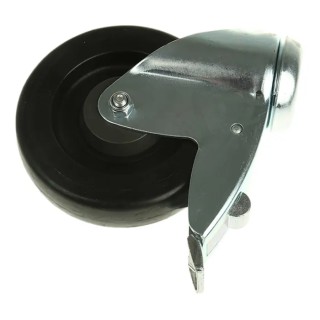 Tente Swivel Castor, 100 kg Load Capacity, 125 mm Rubber Wheel, Steel Hub, Precision Ball Bearing 2477UYP125P30CHC10X90