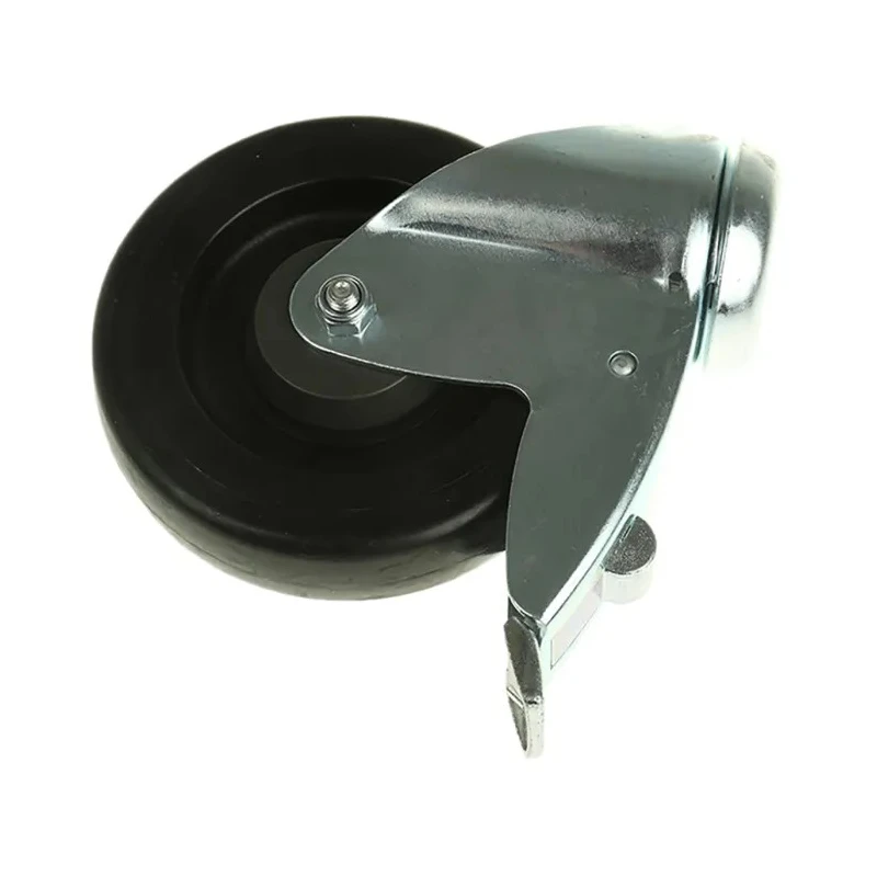 Tente Swivel Castor, 100 kg Load Capacity, 125 mm Rubber Wheel, Steel Hub, Precision Ball Bearing 2477UYP125P30CHC10X90