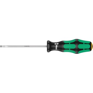 Wera Standard Screwdriver 4 mm Slotted Tip, 0.8 mm Tip Thickness, 100 mm Blade Length, 198 mm Overall Length 05110004001