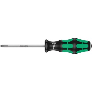 Wera Pozidriv Screwdriver with PZ2 Tip, 100 mm Blade Length, 205 mm Overall Length, Alloy Steel Blade 05009315001