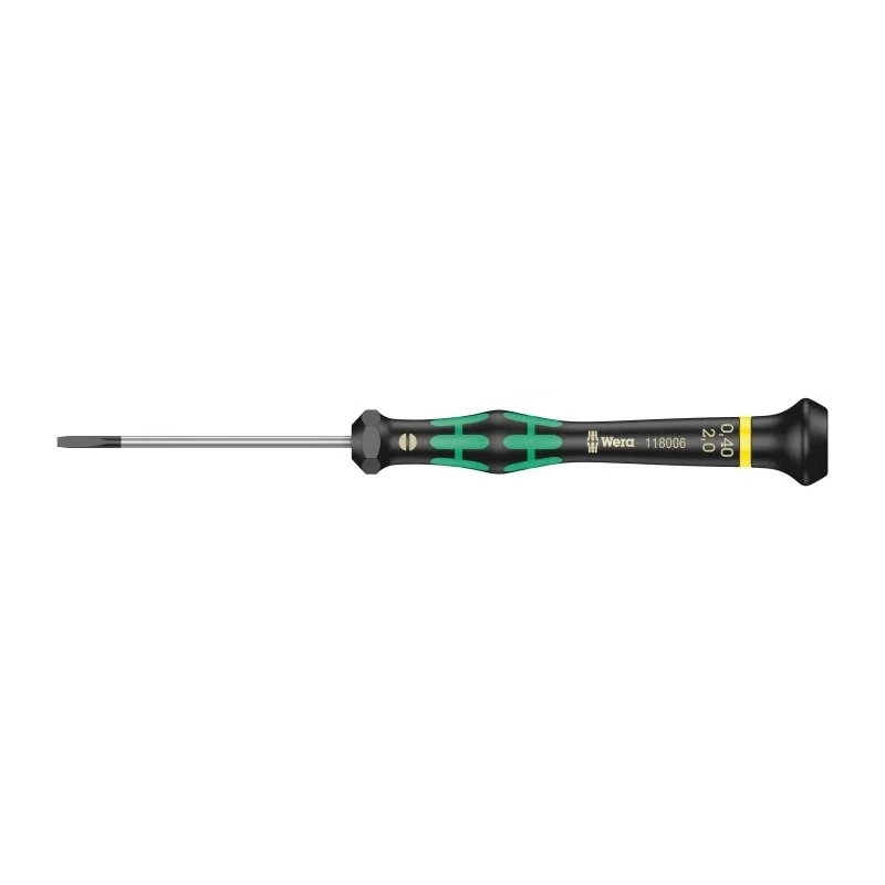 Wera Precision Screwdriver Insulated, Tri-lobe Grip, Silicon Chrome Vanadium Molybdenum Steel Blade, 60 mm Blade 05118006001