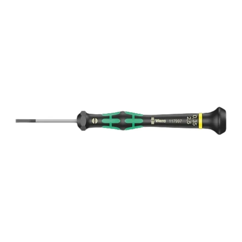 Wera Precision Screwdriver Insulated, Tri-lobe Grip, Silicon Chrome Vanadium Molybdenum Steel Blade, 60 mm Blade 05118006001