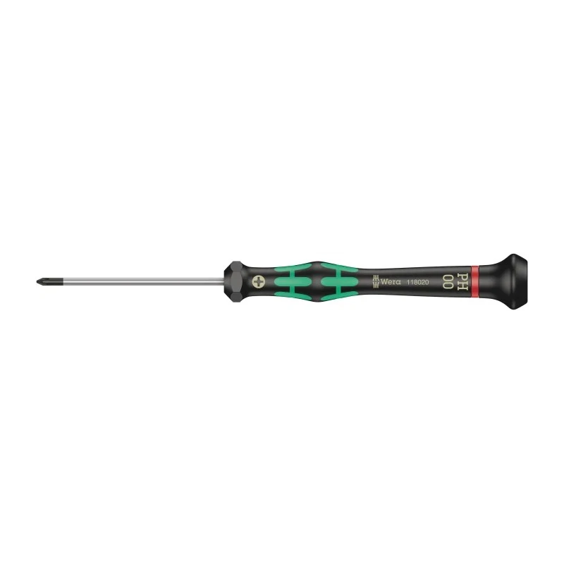 Wera Precision Screwdriver, PH00 Tip, 60 mm Blade Length, 97 mm Overall Length PH00