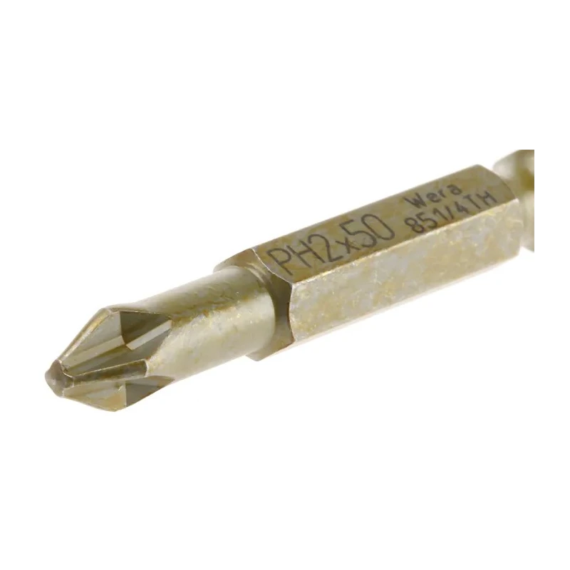 Wera Screwdriver Bit PH2 50 mm Overall Length Chrome Plated Stainless Steel Plastic 05059860001