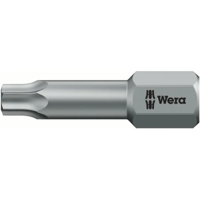Wera Screwdriver Bit 1/4 in Tip T6 Size Hex Drive 25mm Overall Length 05066301001