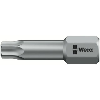 Wera Screwdriver Bit, 6.35 mm Hex Drive, T25 Size, 25 mm Overall Length, 1-Piece 05066312001