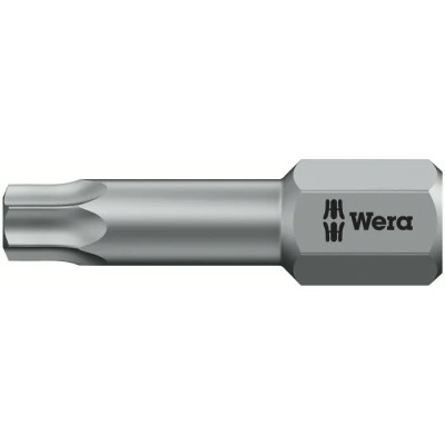 Wera Screwdriver Bit, 6.35 mm Hex Drive, T25 Size, 25 mm Overall Length, 1-Piece 05066312001