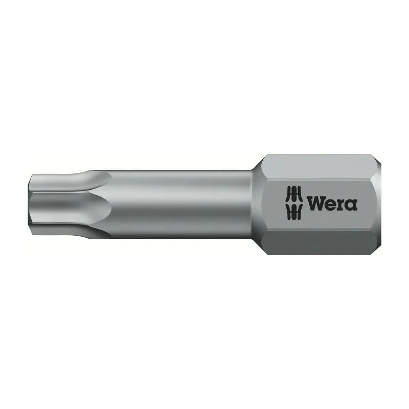 Wera Screwdriver Bit, 6.35 mm Hex Drive, T25 Size, 25 mm Overall Length, 1-Piece 05066312001