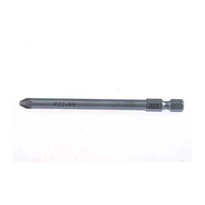 Wera Screwdriver Bit PZ2 Tip Hex Drive 89 mm Overall Length 05060035001