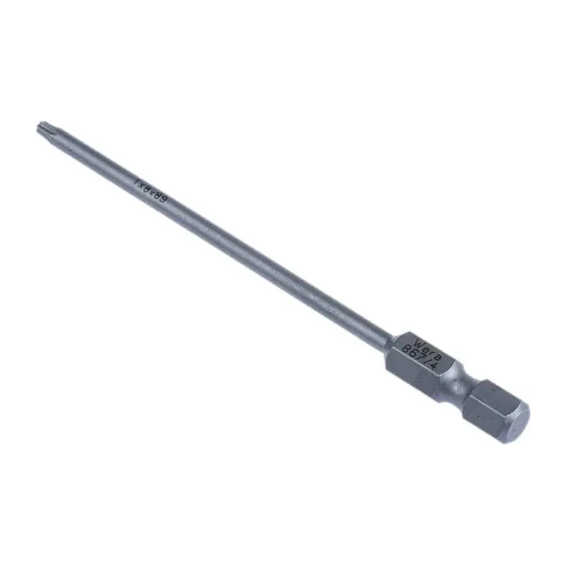 Wera Screwdriver Bit TX8 Tip Hex Drive 89 mm Overall Length 05060185001