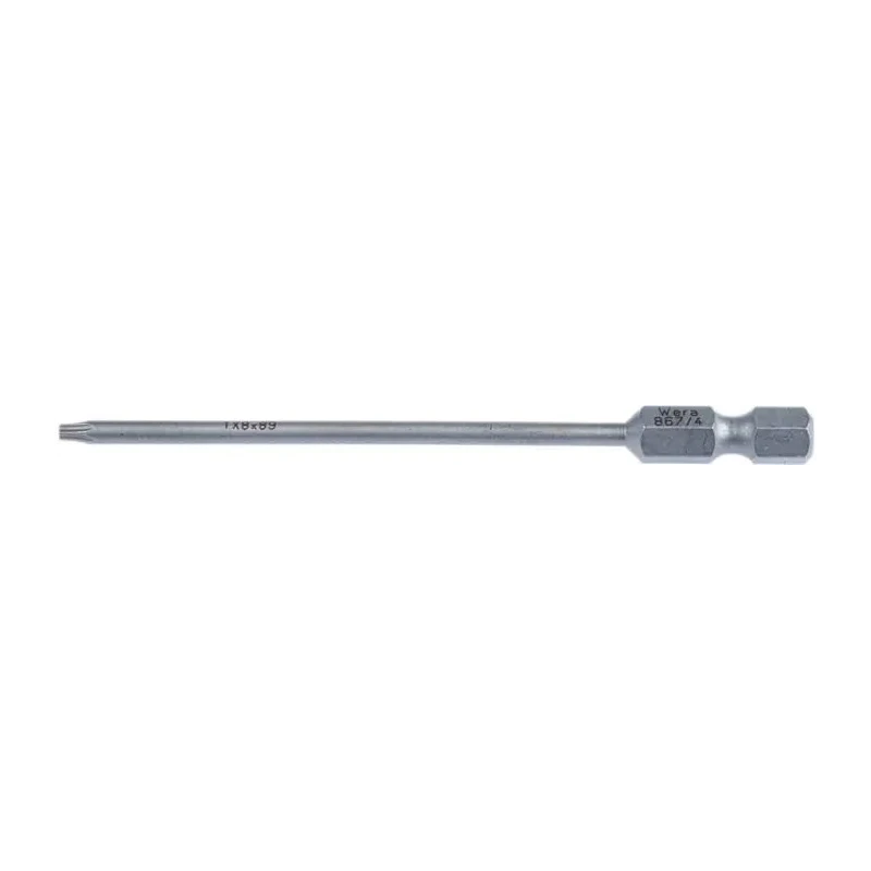 Wera Screwdriver Bit TX8 Tip Hex Drive 89 mm Overall Length 05060185001