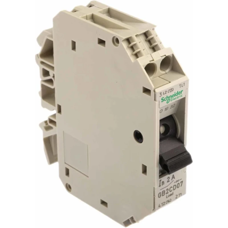 Schneider Electric Thermal Magnetic Circuit Breaker 1-Pole, 2A Current Rating, DIN Rail Mount, 15kA Breaking Capacity GB2CD07