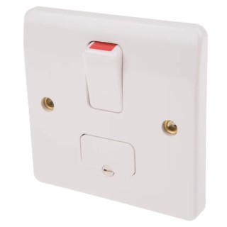 MK Electric 13A 1 Gang Switched Fused Spur Flush and Surface Mount White Logic Plus Range K1040 WHI