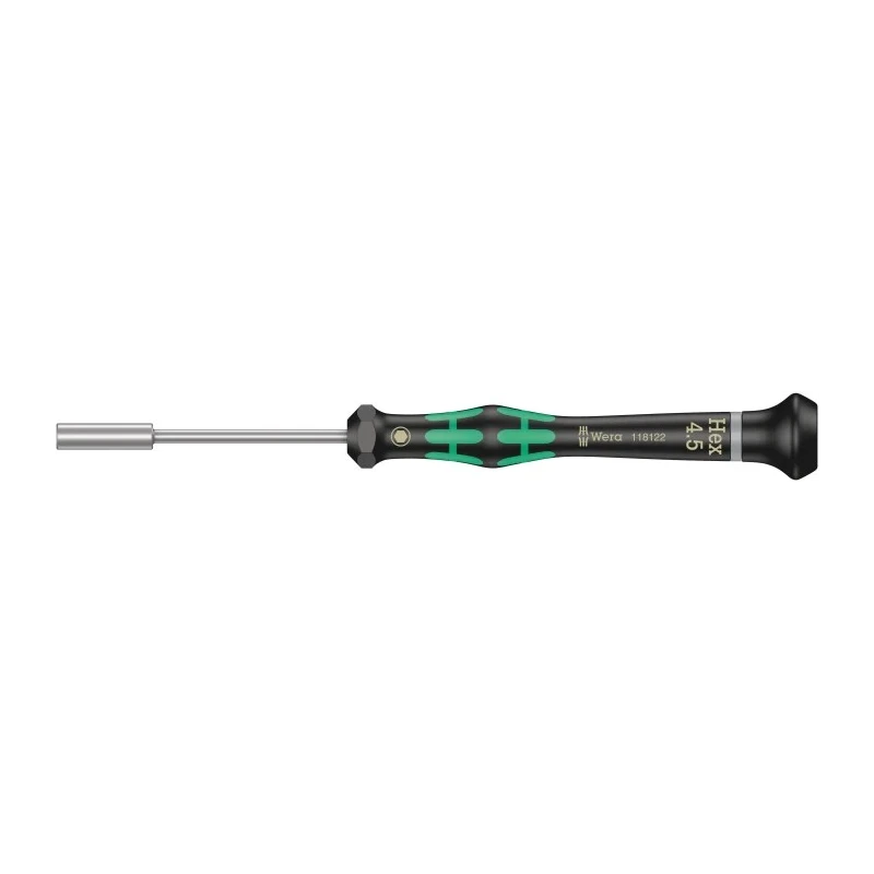 Wera Hexagon Nut Driver, 4.5 mm Tip, 60 mm Blade, 157 mm Overall Length 05118122001