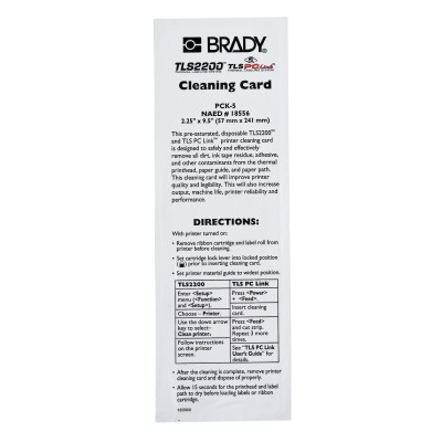 Brady Printer Cleaning Kit for Use with BMP61, BMP71, M611, TLS 2200, TLS-PC LINK Printers PCK-5