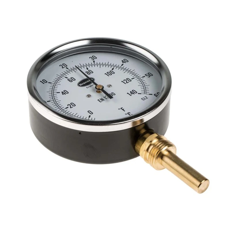 RS PRO Dial Thermometer with 100mm Dial, Steel Case, Threaded Connection, ±Class 2 Accuracy, 60°C Max Temperature 324-8384