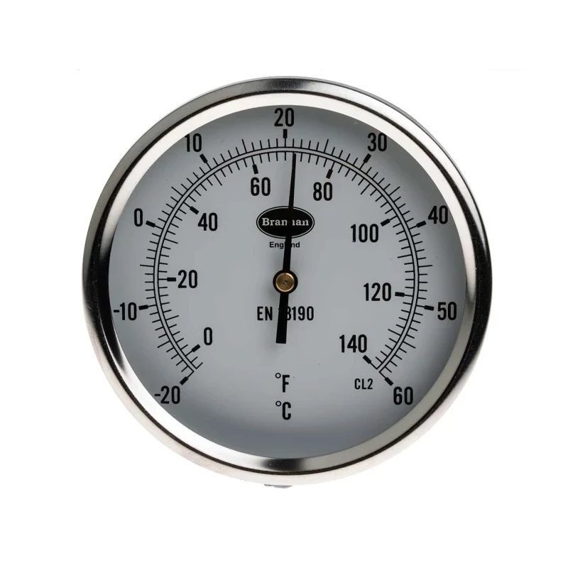 RS PRO Steel Case Temperature Gauge Dial Thermometer 100mm Dial, Class 2 Accuracy, 60°C Maximum Measurement 324-8873