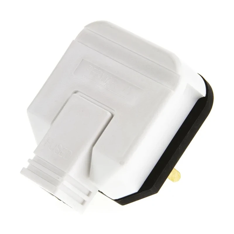 Masterplug 13A 250V UK Mains Plug White Thermoplastic Cable Screw Termination HDPT13W-01