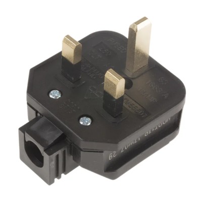 Masterplug 13A 250V UK Mains Plug Black Thermoplastic Cable Screw Terminal HDPT13B-01