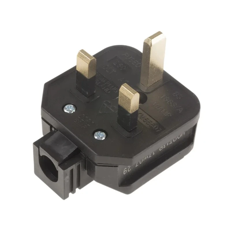 Masterplug 13A 250V UK Mains Plug Black Thermoplastic Cable Screw Terminal HDPT13B-01