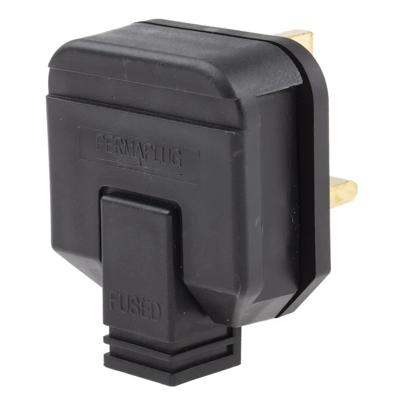 Masterplug 13A 250V UK Mains Plug Black Thermoplastic Cable Screw Terminal HDPT13B-01