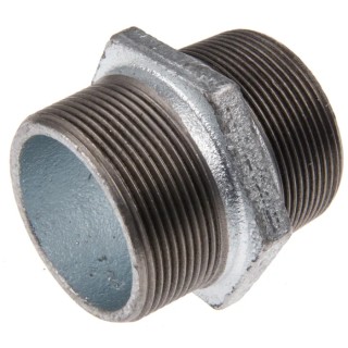 Georg Fischer Galvanised Malleable Iron Fitting Nipple Male BSPT 2 in to Male British Standard Parallel 770280209