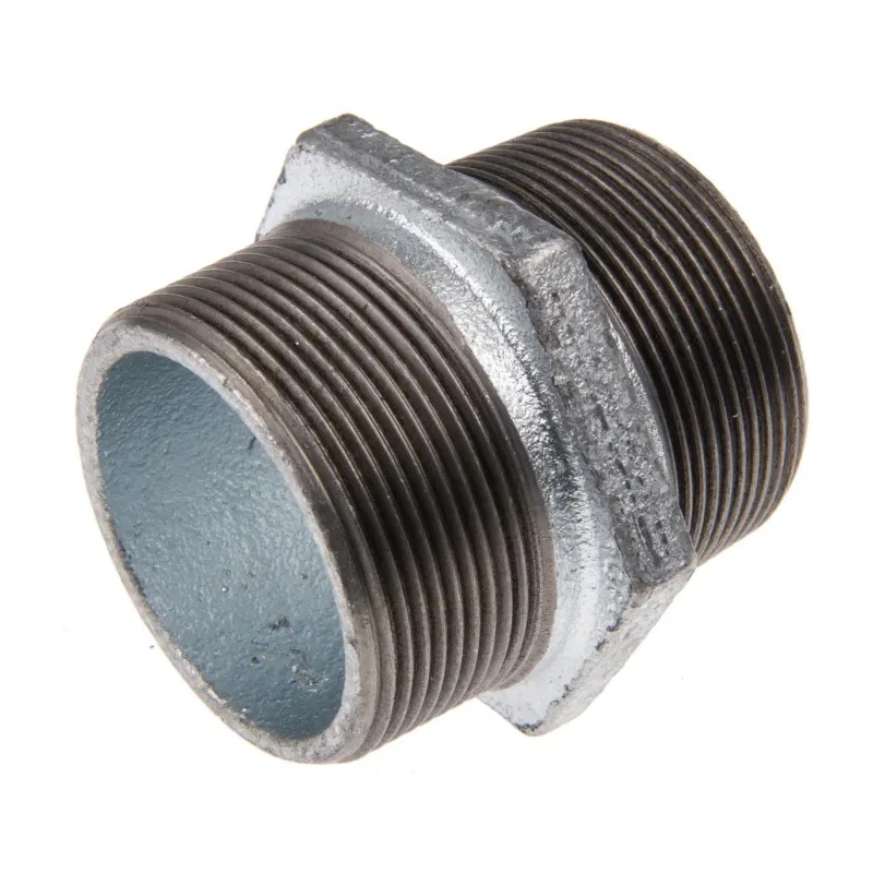 Georg Fischer Galvanised Malleable Iron Fitting Nipple Male BSPT 2 in to Male British Standard Parallel 770280209