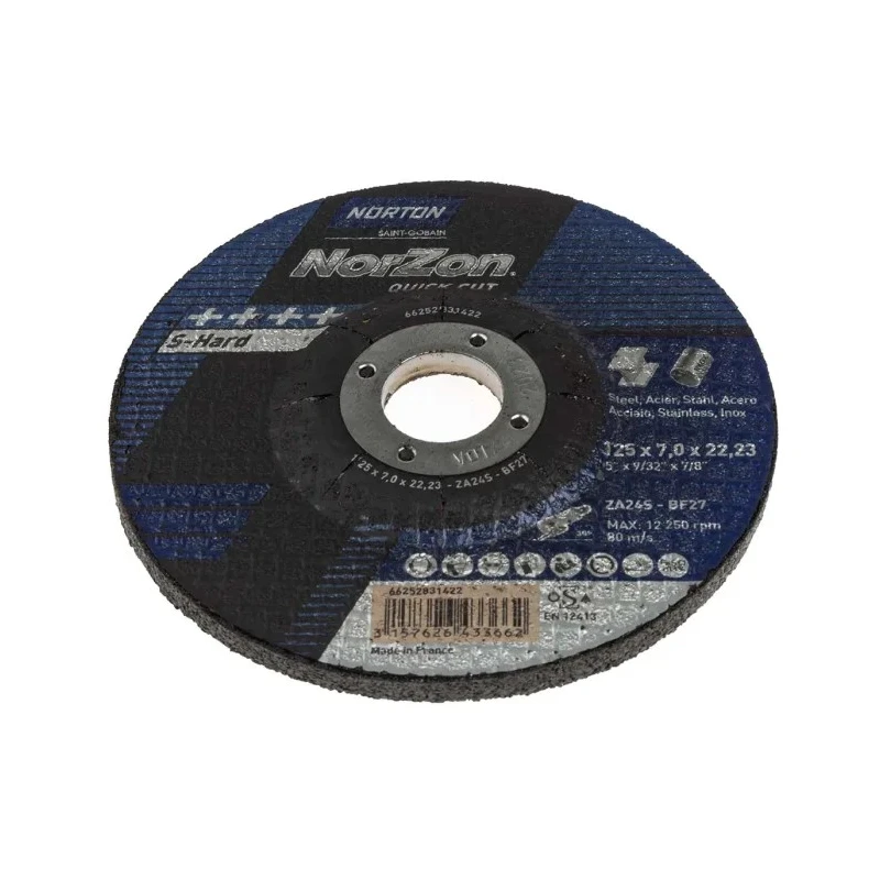 Norton Zirconium Abrasive Grinding Disc 125 mm Diameter P24 Grit 66252831422