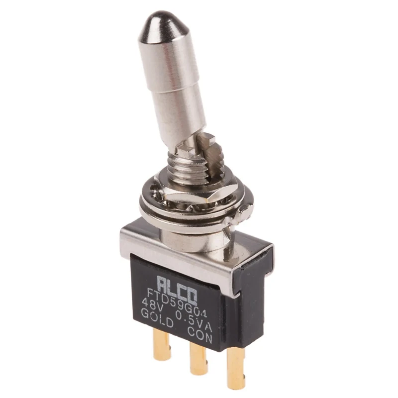 TE Connectivity Toggle Switch Panel Mount On-On SPDT Solder Terminal 20 V dc 20 V ac FTD59G04