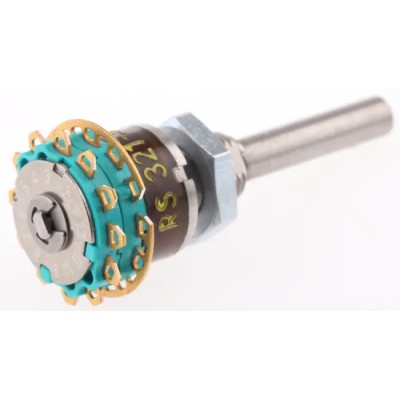 NSF MY Non Short 6-Position DP6T Rotary Switch, 1.5A, Solder Terminals, 115V AC, Diallyl Phthalate Housing DP6T