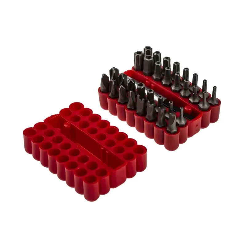 MTI Screwdriver Bit Set, Chrome Vanadium Steel, Hex Torq Set Mplus Torx Tri-Wing, 25mm, 1/4 in Drive, 33 Pieces 560-200