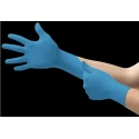 RS PRO 92-670 Blue Nitrile Disposable Gloves Chemical Resistant Food Safe 0.1mm Thickness 92670090
