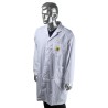 Metcal White Men's Reusable Lab Coat Large Size Cotton Polyester Blend Button Closure ESD Safe 327-3043