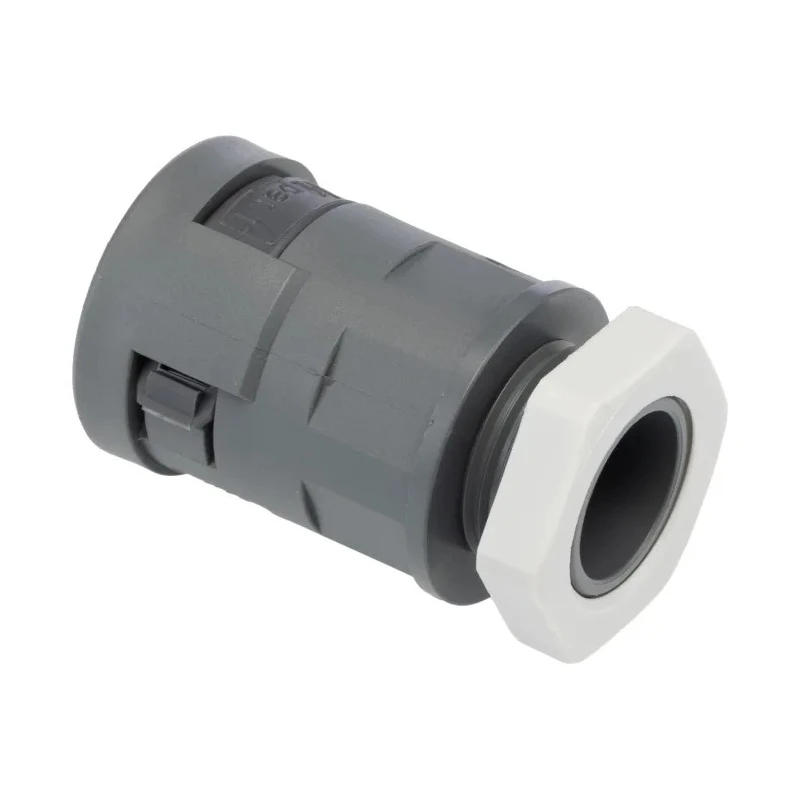 PMA Cable Conduit Fitting 17 mm Nominal Size, M20 Thread, Polyamide 6 Material, Grey Color, IP66 Rated SVND-M207GT