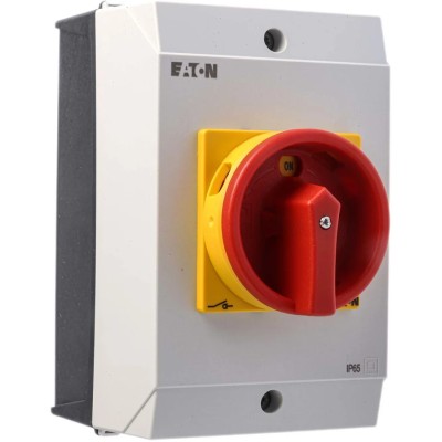 Eaton 6-Pole Surface Mount Isolator Switch IP65 260A 15kW Red Handle T3-4 Series