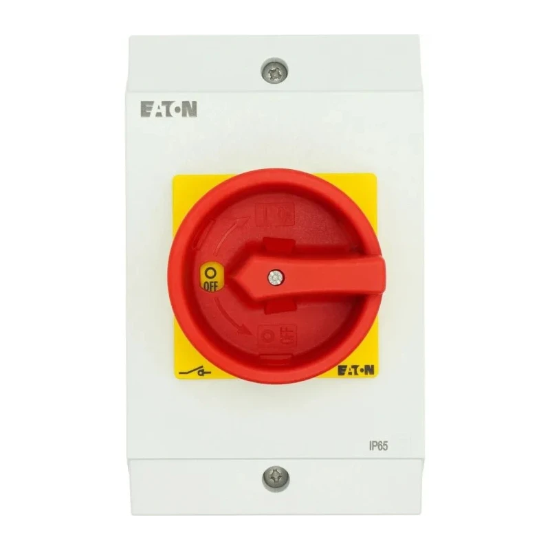 Eaton 6-Pole Surface Mount Isolator Switch IP65 260A 15kW Red Handle T3-4 Series 