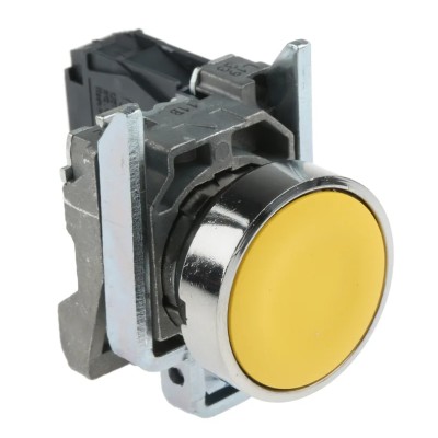 Schneider Electric Harmony XB4 Series Push Button Switch, Spring Return, Panel Mount, 22 mm Cutout, SPST Contact XB4BA51