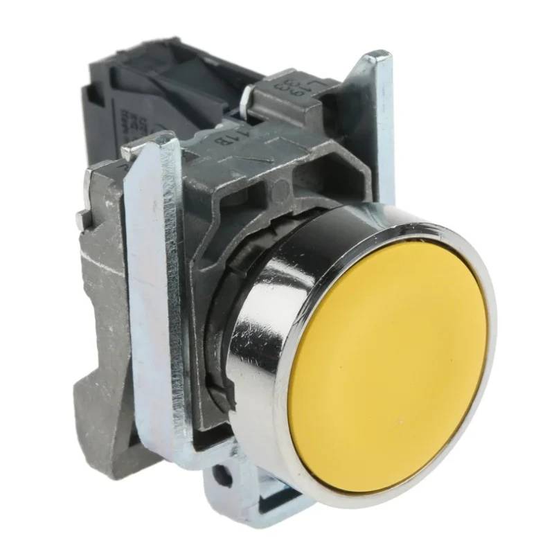 Schneider Electric Harmony XB4 Series Push Button Switch, Spring Return, Panel Mount, 22 mm Cutout, SPST Contact XB4BA51
