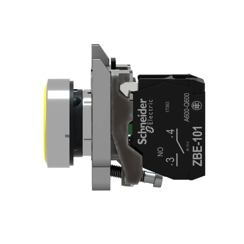 Schneider Electric Harmony XB4 Series Push Button Switch, Spring Return, Panel Mount, 22 mm Cutout, SPST Contact XB4BA51