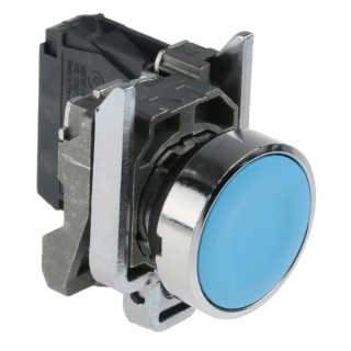 Schneider Electric Harmony XB4 Series Push Button Switch, Spring Return, Panel Mount, 22 mm Cutout, SPST, Blue LED XB4BA61