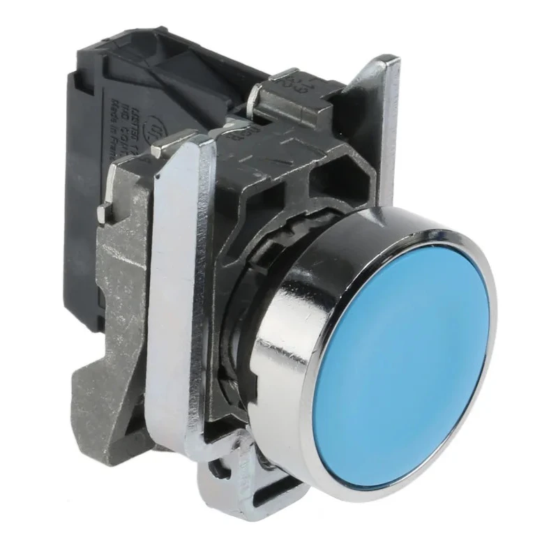 Schneider Electric Harmony XB4 Series Push Button Switch, Spring Return, Panel Mount, 22 mm Cutout, SPST, Blue LED XB4BA61