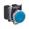 Schneider Electric Harmony XB4 Series Push Button Switch, Spring Return, Panel Mount, 22 mm Cutout, SPST, Blue LED XB4BA61