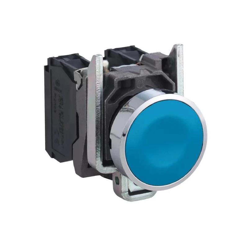 Schneider Electric Harmony XB4 Series Push Button Switch, Spring Return, Panel Mount, 22 mm Cutout, SPST, Blue LED XB4BA61